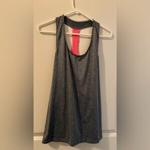 Just Be Sport Tank Top Gray/Pink Accent